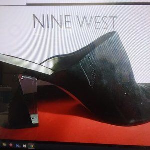 nine west gemily black suede mules size 8.5